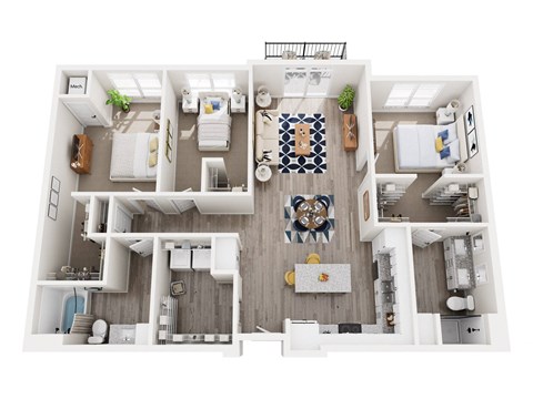 a 1 bedroom floor plan  503 square feet